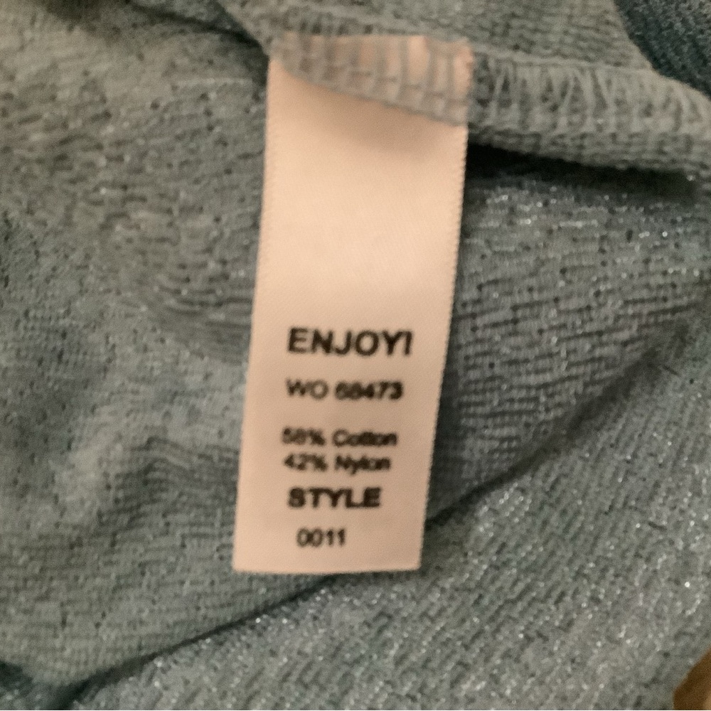Michael Stars scoop neck shirt sleeve t shirt ice blue shimmer color - Picture 4 of 6